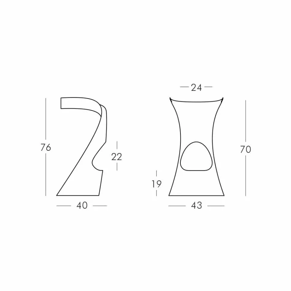 Moderne høj design afføring i polyethylen - Koncord Næste af Slide Viadurini