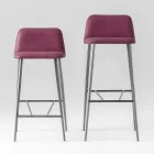 Kvalitets høj skammel i læder med metalbund lavet i Italien - Molde Viadurini