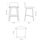 Kvalitets høj skammel i læder med metalbund lavet i Italien - Molde Viadurini