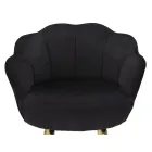 Høj skammel i gyldent jern med sæde dækket af fløjl - Annina Viadurini