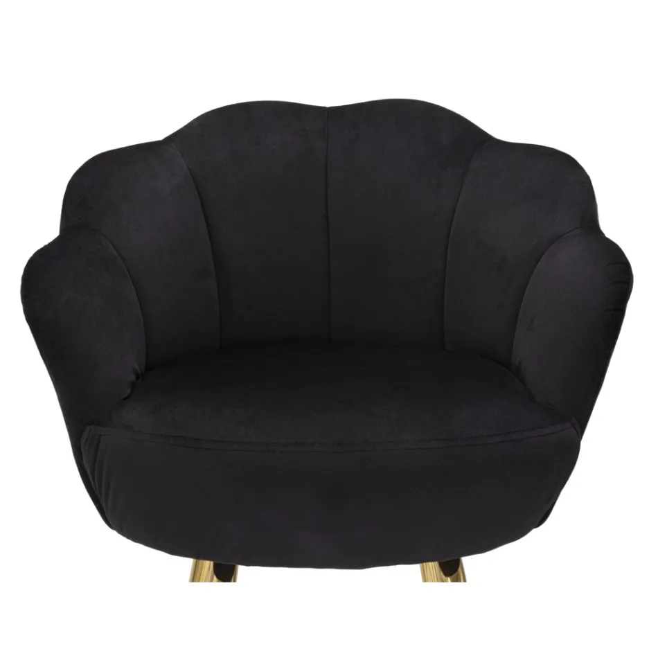 Høj skammel i gyldent jern med sæde dækket af fløjl - Annina Viadurini