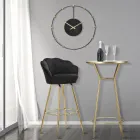 Høj skammel i gyldent jern med sæde dækket af fløjl - Annina Viadurini