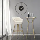 Høj skammel i gyldent jern med sæde dækket af fløjl - Annina Viadurini