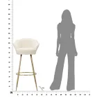 Høj skammel i gyldent jern med sæde dækket af fløjl - Annina Viadurini