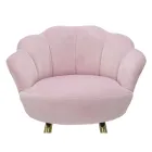 Høj skammel i gyldent jern med sæde dækket af fløjl - Annina Viadurini