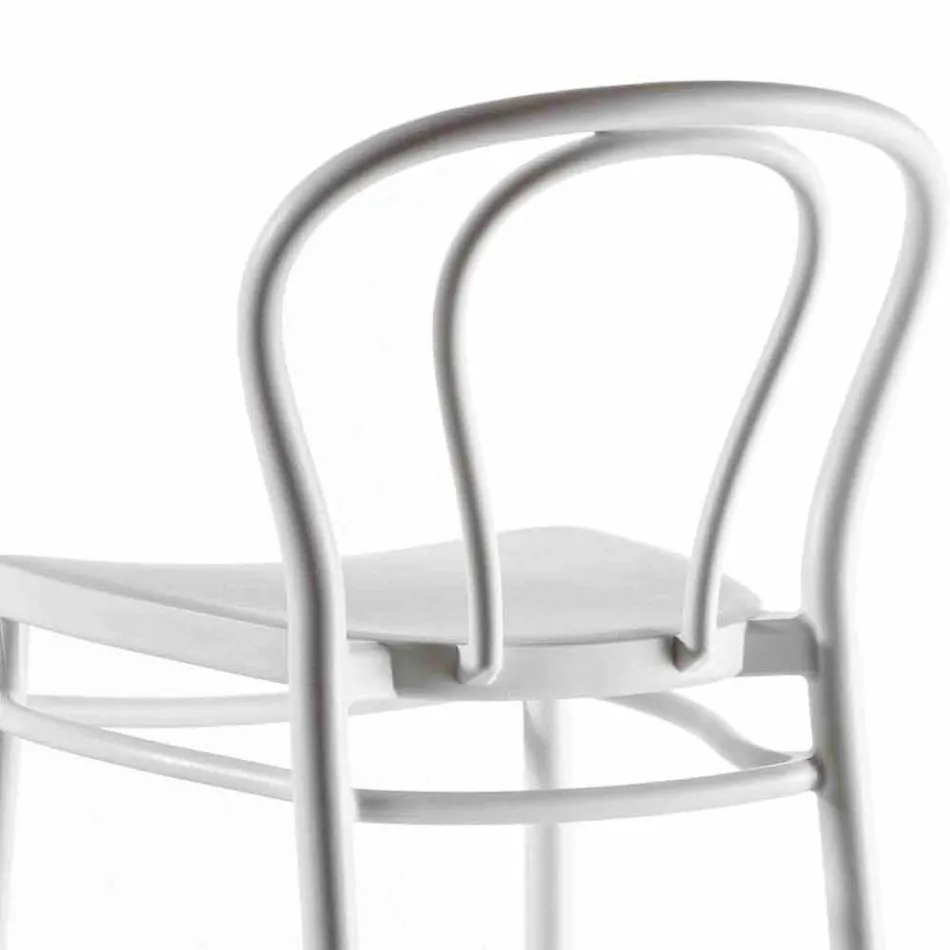 Høj polypropylen skammel med fodstøtte, 4 stykker - Gaya Viadurini