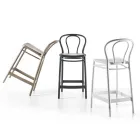 Høj polypropylen skammel med fodstøtte, 4 stykker - Gaya Viadurini