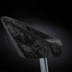 Høj skammel i fløjl og stål med justerbar løft Made in Italy - Bilbao Viadurini