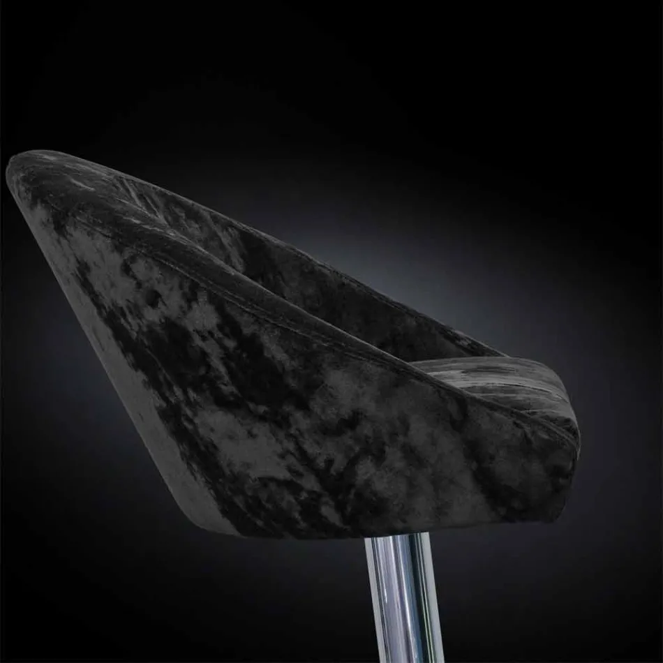 Høj skammel i fløjl og stål med justerbar løft Made in Italy - Bilbao Viadurini