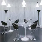 Høj skammel i fløjl og stål med justerbar løft Made in Italy - Bilbao Viadurini