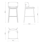 Skammel af høj kvalitet med fløjlspolstring lavet i Italien - Alaska Viadurini