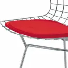 Høj læder barstol med stålkonstruktion fremstillet i Italien - Beniamino Viadurini