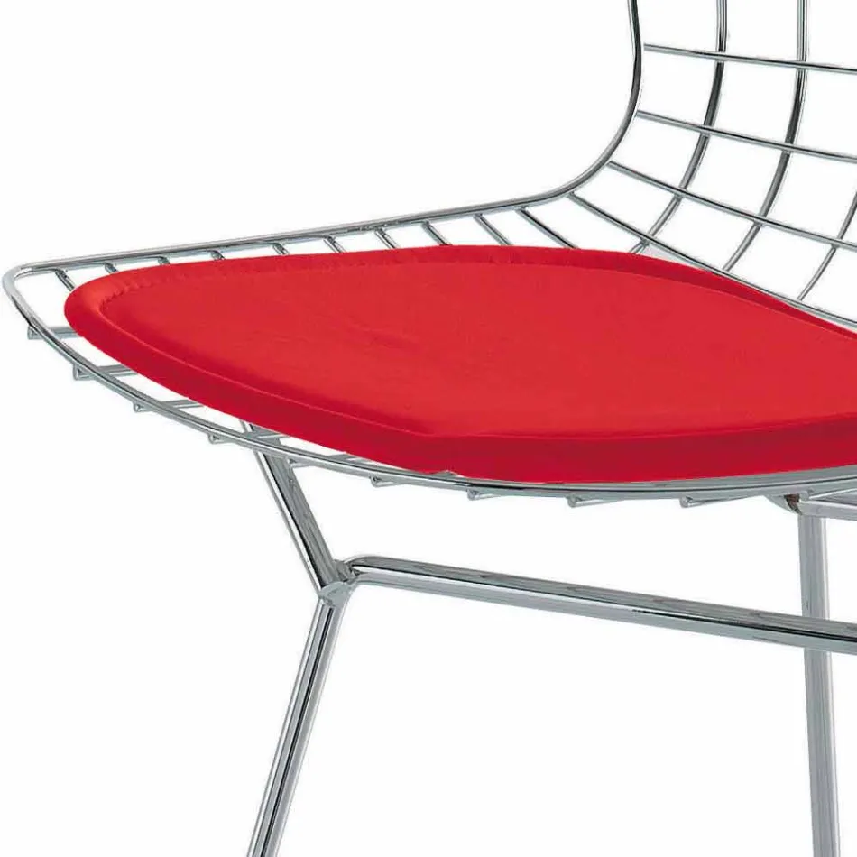 Høj læder barstol med stålkonstruktion fremstillet i Italien - Beniamino Viadurini