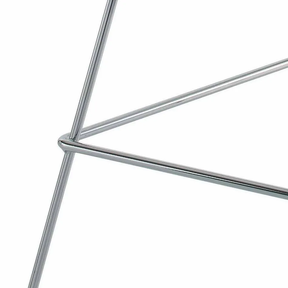 Høj læder barstol med stålkonstruktion fremstillet i Italien - Beniamino Viadurini