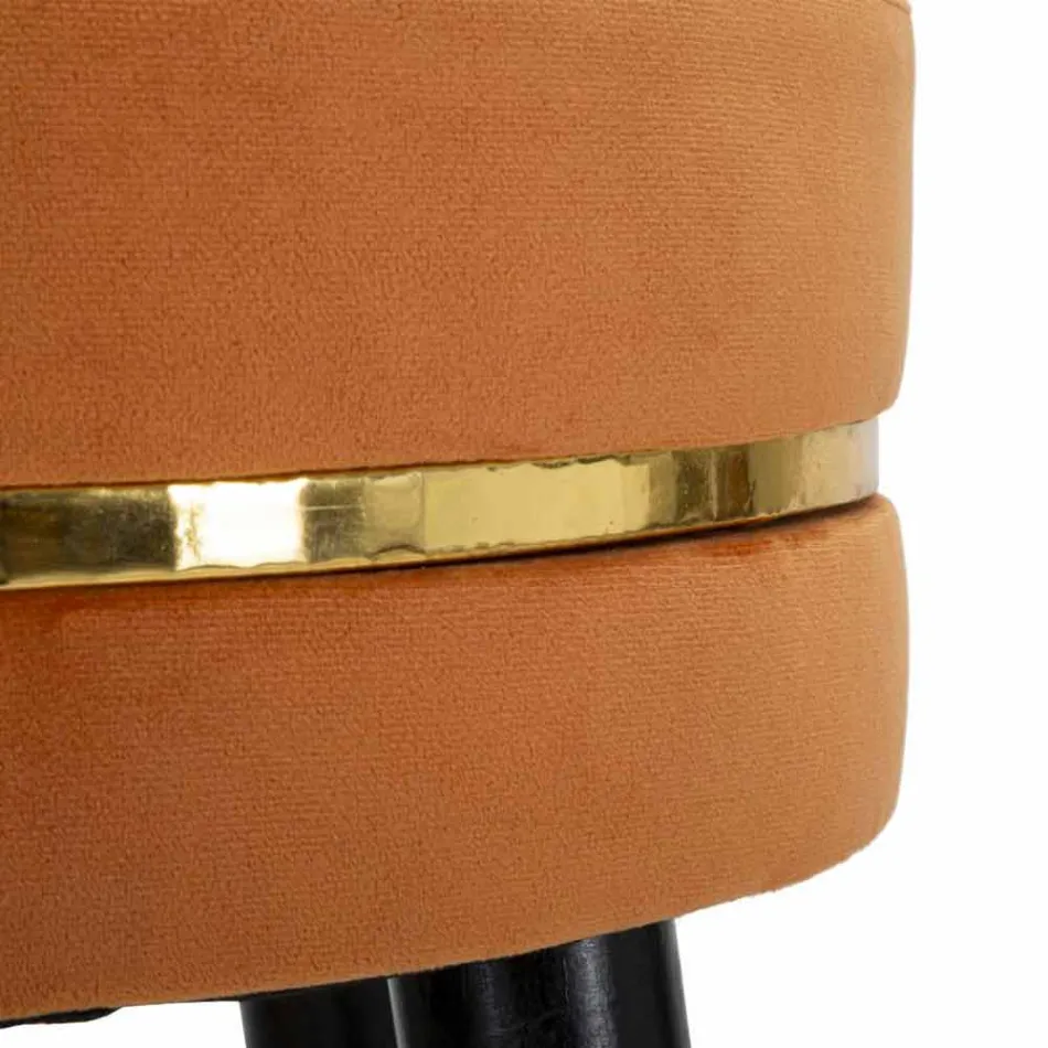 Rund barstol i træ og stof af moderne design - Rupert Viadurini