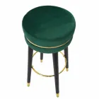 Rund barstol i træ og stof af moderne design - Rupert Viadurini