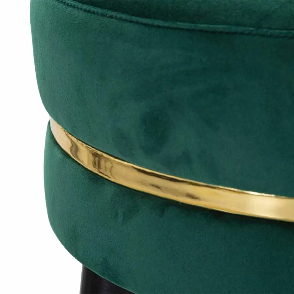 Rund barstol i træ og stof af moderne design - Rupert Viadurini