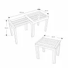 Lav udtrækkelig skammel i naturfinish af teaktræ - Pomino Viadurini