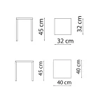 Lav firkantet stål udendørs skammel lavet i Italien - Azul Viadurini