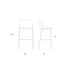 Taburet med metalbund og imiteret lædersæde lavet i Italien - Ivy Viadurini