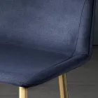 Taburet med metalben og monocoque stofsæde lavet i Italien - Hinata Viadurini