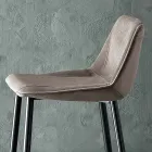 Taburet med metalben og monocoque stofsæde lavet i Italien - Hinata Viadurini