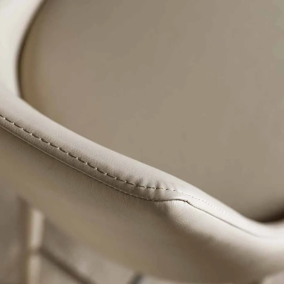 Taburet med ryglæn, design metalbase - Berenice Viadurini