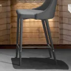 Taburet med ryglæn, design metalbase - Berenice Viadurini