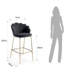 Taburet med polstret sæde dækket af stof - silicium Viadurini