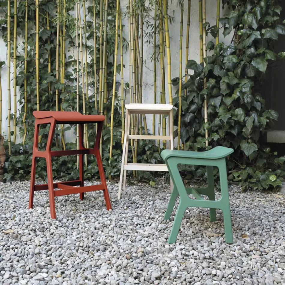 Taburet med massiv bøgetræstruktur lavet i Italien - Regensburg Viadurini