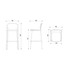 Køkkentaburet i egetræ og metal Fremstillet i Italien 2 stk - Saffia Viadurini