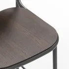 Køkkentaburet i egetræ og metal Fremstillet i Italien 2 stk - Saffia Viadurini