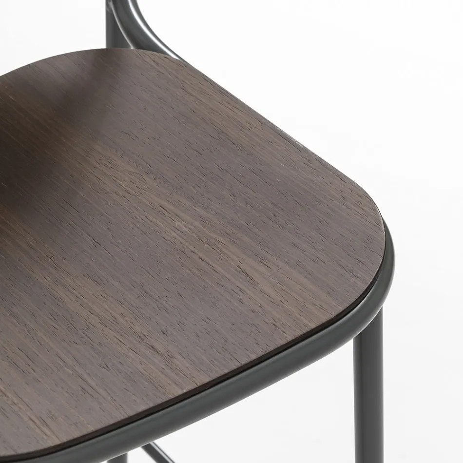 Køkkentaburet i egetræ og metal Fremstillet i Italien 2 stk - Saffia Viadurini