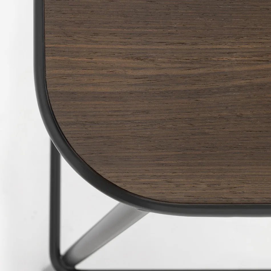 Køkkentaburet i egetræ og metal Fremstillet i Italien 2 stk - Saffia Viadurini