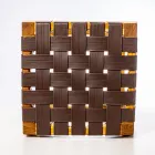 Designer badestol lavet af teaktræ med vævet sæde - Yucca Viadurini