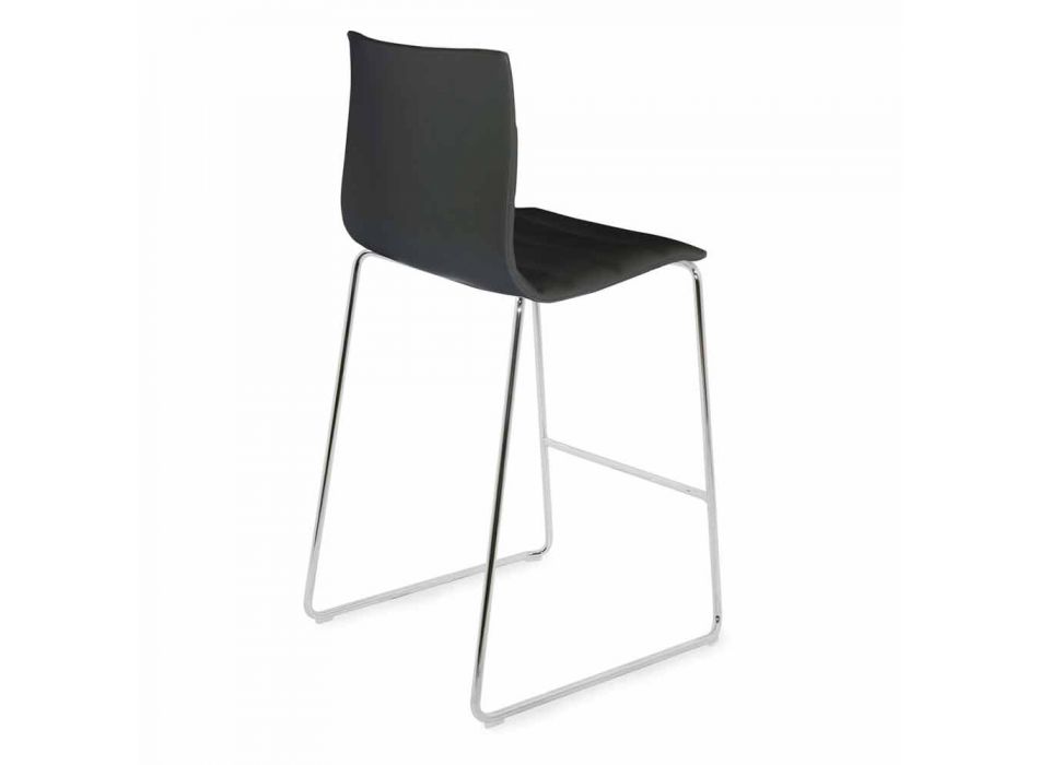 Stabelbar slædebarstol i stål og genanvendt designstof - Verenza Viadurini