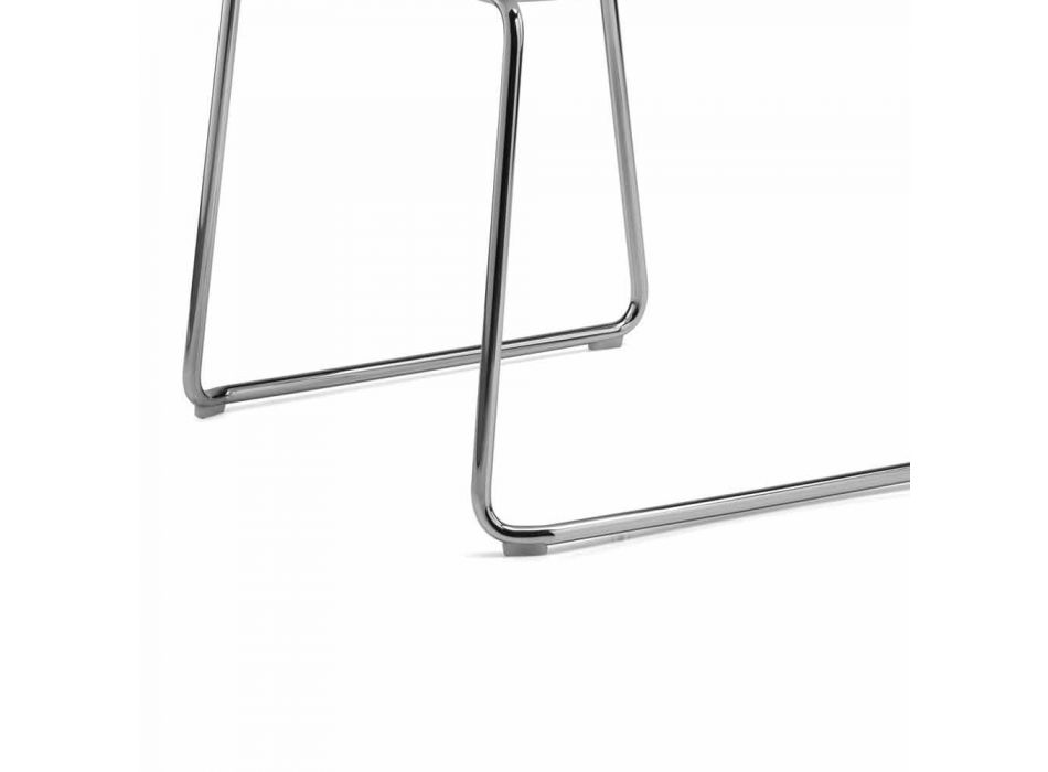 Stabelbar slædebarstol i stål og genanvendt designstof - Verenza Viadurini