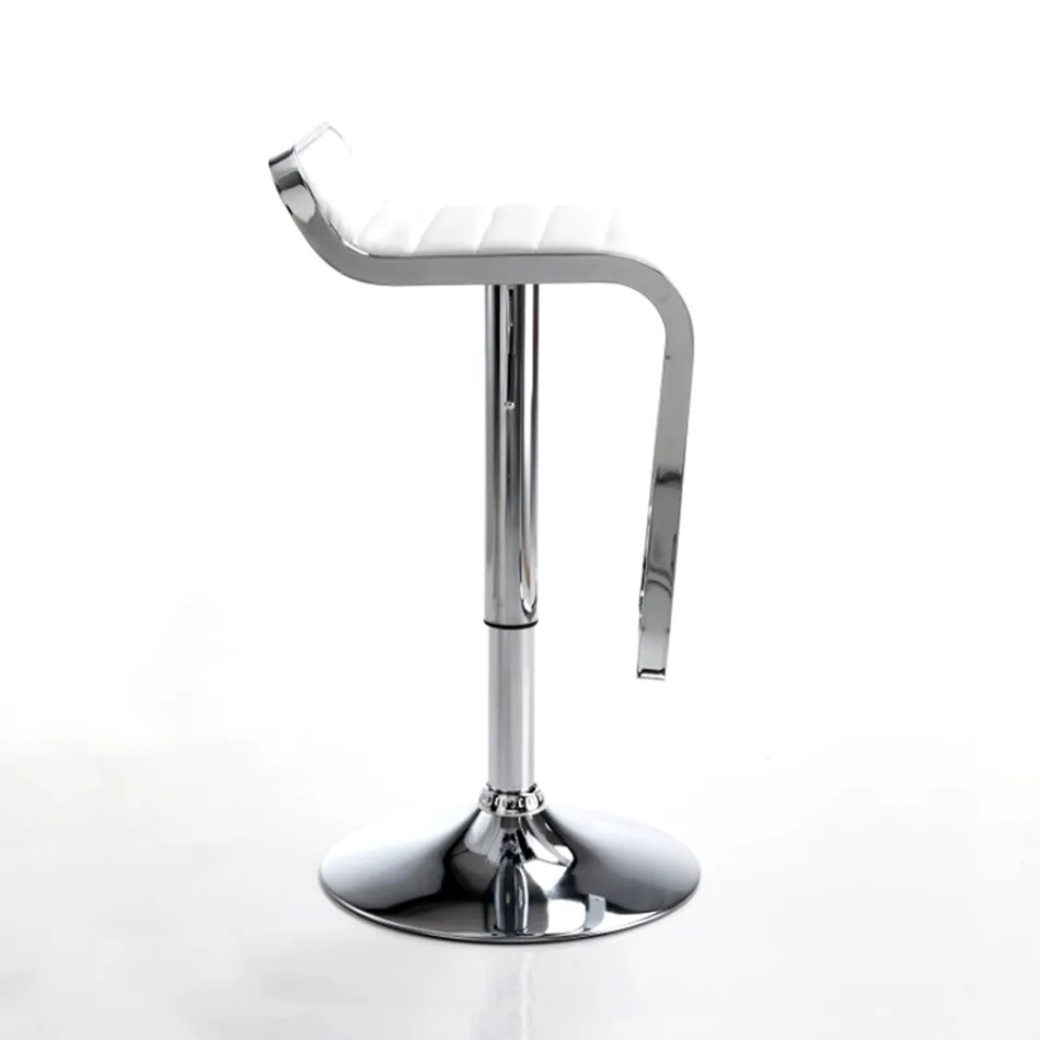 Barstol i syntetisk læder og metal - Berchelio Viadurini