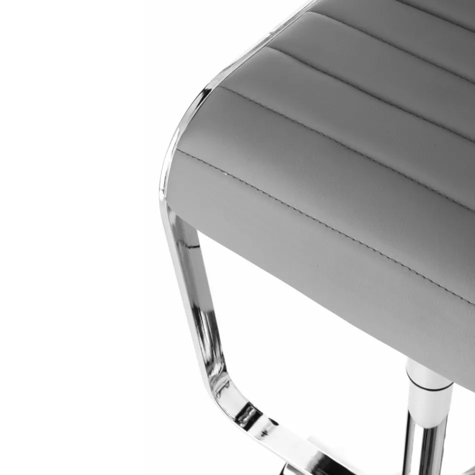 Barstol i syntetisk læder og metal - Berchelio Viadurini