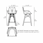 Køkkenstol med armlæn i træ og plast - Faz Wood af Vondom Viadurini
