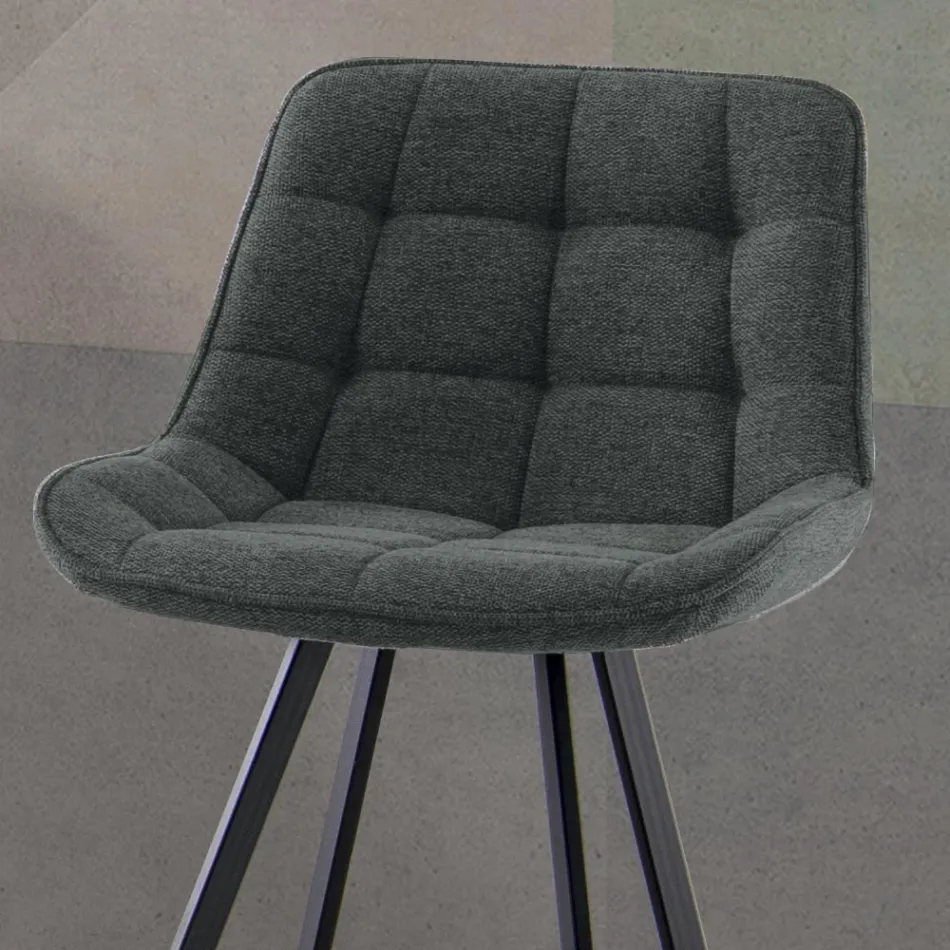 Polstret køkkentaburet med metalstruktur 2 stk - Raggia Viadurini