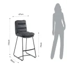 Køkkentaburet i mikrofibergrå fløjlseffekt 2 stk - Fortaleza Viadurini