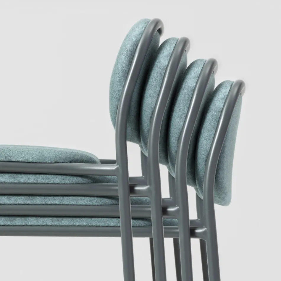 Køkkentaburet i stof og metal Fremstillet i Italien 2 stk - Sangria Viadurini