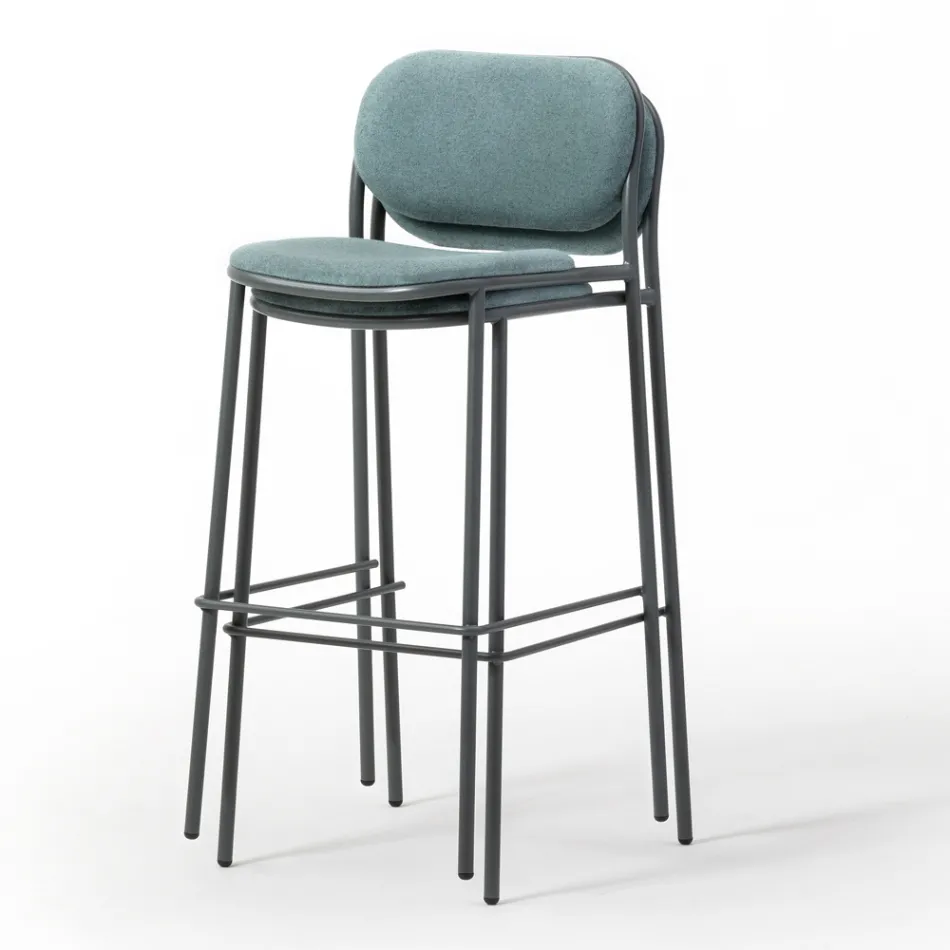 Køkkentaburet i stof og metal Fremstillet i Italien 2 stk - Sangria Viadurini