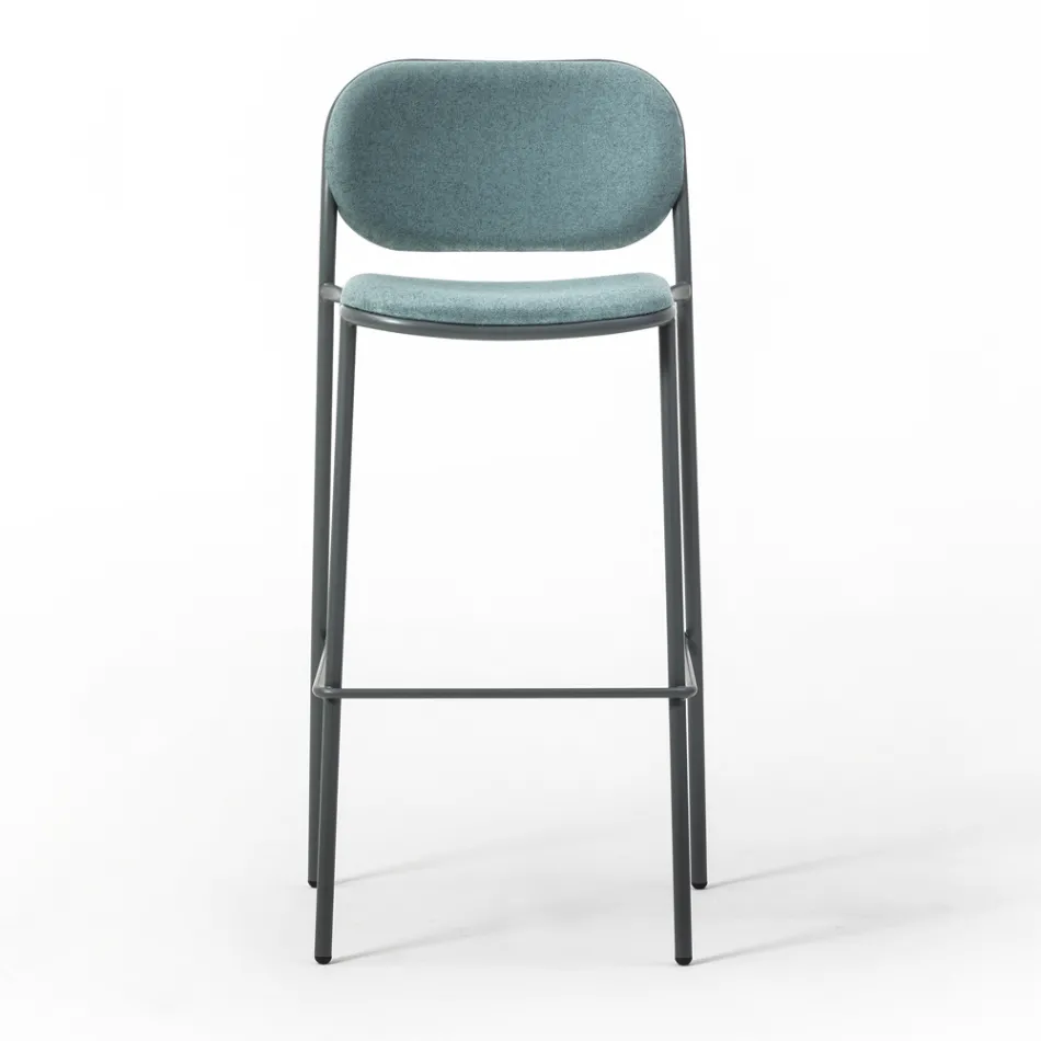 Køkkentaburet i stof og metal Fremstillet i Italien 2 stk - Sangria Viadurini