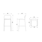 Køkkentaburet i stof og metal Fremstillet i Italien 2 stk - Sangria Viadurini