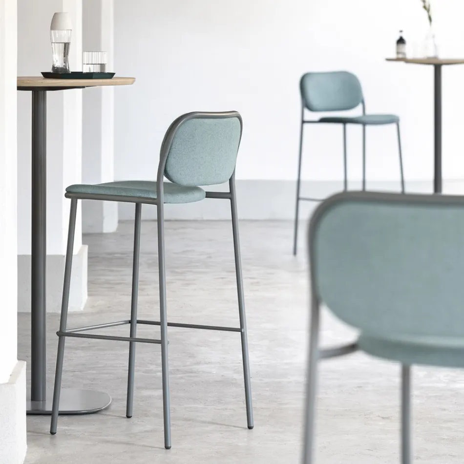 Køkkentaburet i stof og metal Fremstillet i Italien 2 stk - Sangria Viadurini