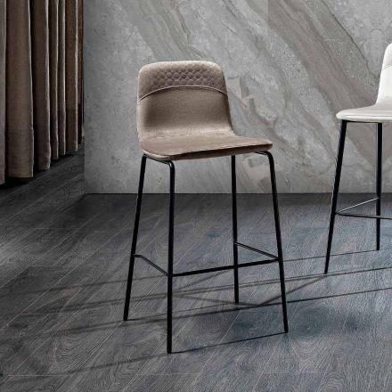 Køkkentaburet i farvet fløjl Moderne og elegant design - Bizet Viadurini