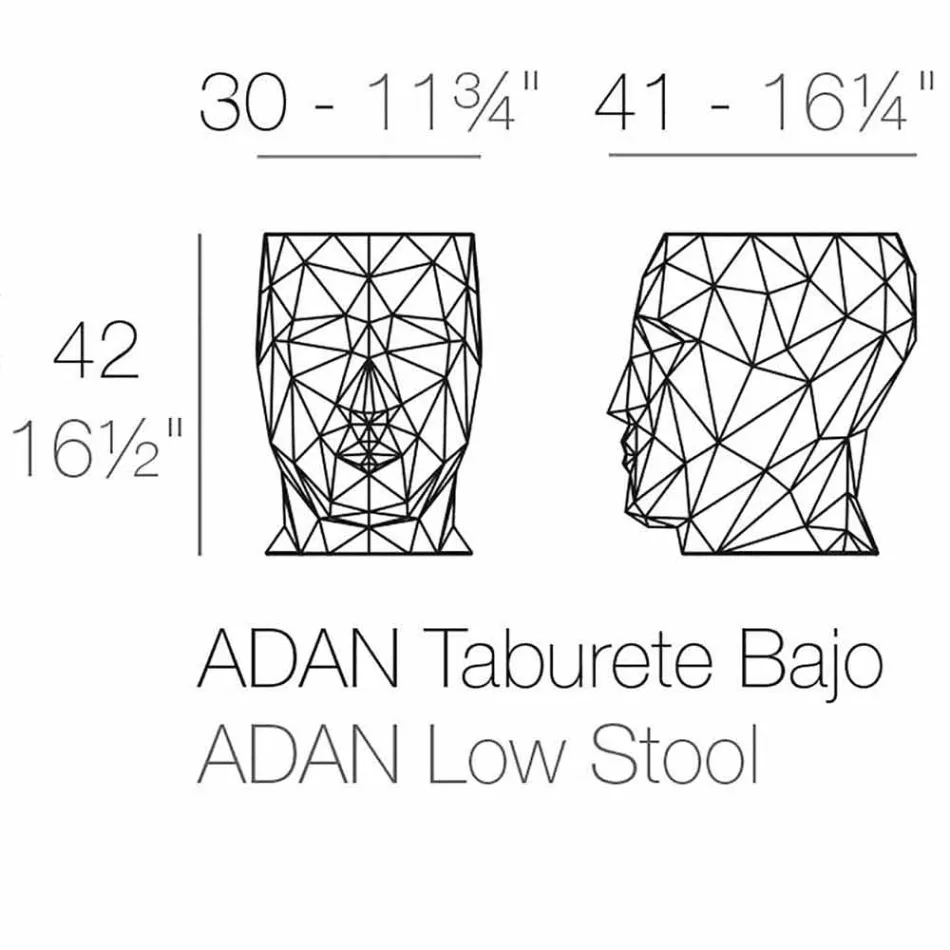 Udendørs afføring i form af et ansigt af moderne design Adan af Vondom Viadurini