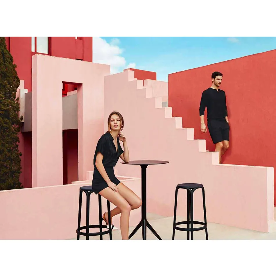 Brooklyn by Vondom udendørs afføring i polypropylen, H 76 cm Viadurini